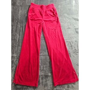 Juicy Couture Terry Cloth Pink Lounge Pants Flared Bottom Slit Size XS